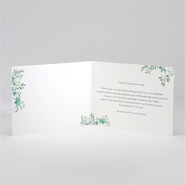 Carte de condoléances décès destinée - Intérieur du remerciement