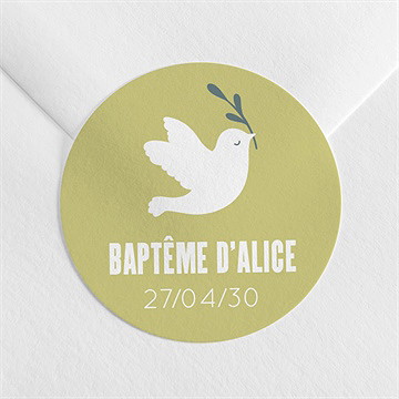 Sticker baptême colombe d'espérance - Mise en situation