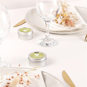 Bougie baptême colombe d'espérance argent - Mise en situation