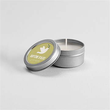 Bougie baptême colombe d'espérance argent - Mise en situation