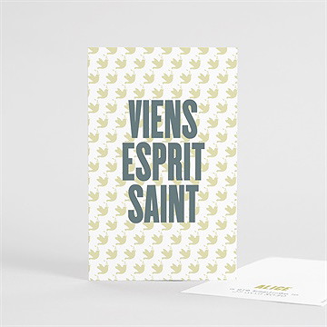 Signet baptême colombe d'espérance portrait - recto du signet