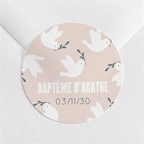 Sticker baptême envolée de colombes