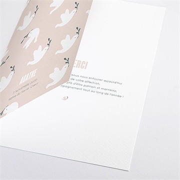 Livret de messe baptême envolée de colombes - Détail du livret