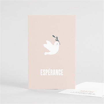 Signet baptême envolée de colombes portrait - Recto du signet