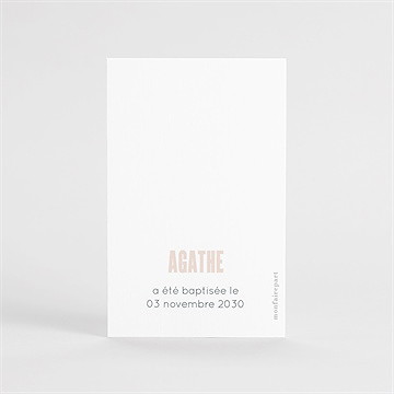 Signet baptême envolée de colombes portrait - Dos du signet