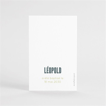 Signet baptême coeur sacré - Dos du signet