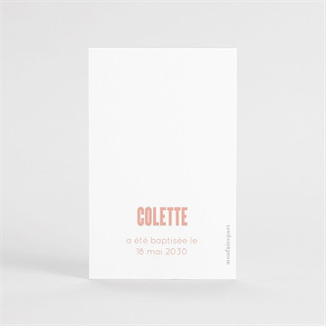 Signet baptême charité portrait - Dos du signet