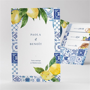 Faire-part mariage dolce vita citron