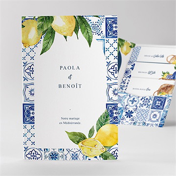 Faire-part mariage dolce vita citron