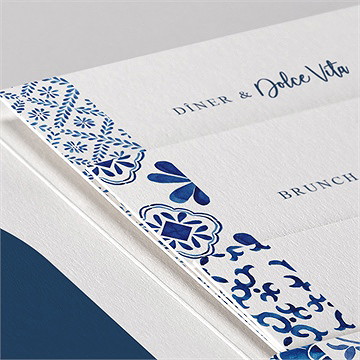 Faire-part mariage dolce vita citron - Détail du faire-part