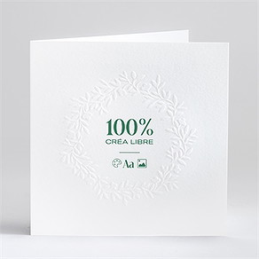 Faire-part mariage vierge gaufrage couronne