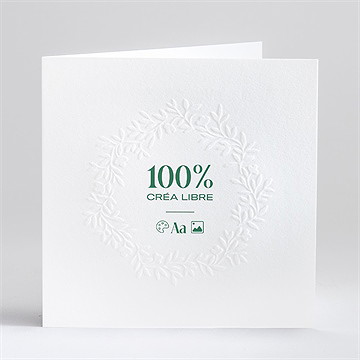 Faire-part mariage vierge gaufrage couronne