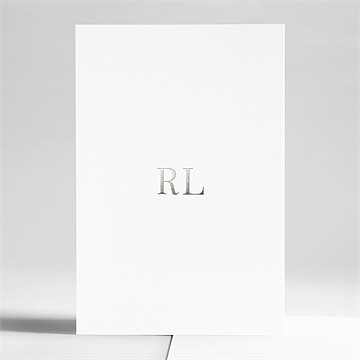 Faire-part mariage vierge initiales dorure argent