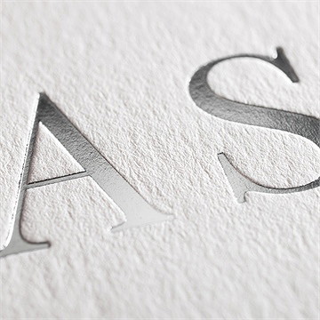 Faire-part mariage vierge initiales argentées - Marquage à chaud ARGENT