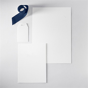 Faire-part mariage vierge initiales argentées - Vue d'ensemble verso