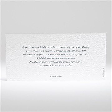Remerciement décès rivage - Dos du faire-part