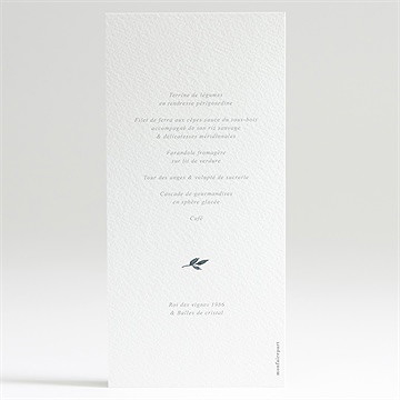 Menu confirmation promesse de foi - Dos du menu