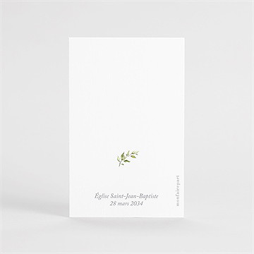 Signet confirmation souffle portrait - Dos du signet