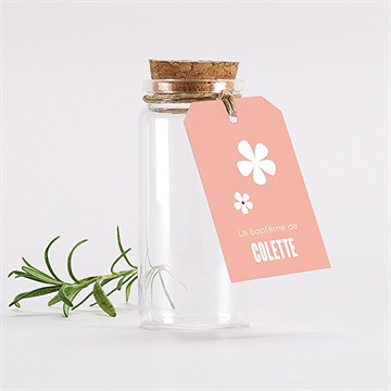 Mignonette baptême charité étiquette
