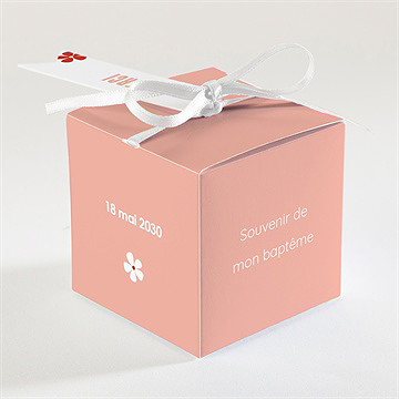 Boîte de dragées baptême charité - Dos de la boîte
