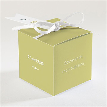 Boîte de dragées baptême colombe d'espérance - Dos de la boîte