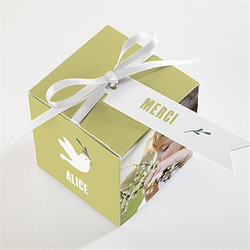 Boîte de dragées baptême colombe d'espérance - Dessus de la boîte