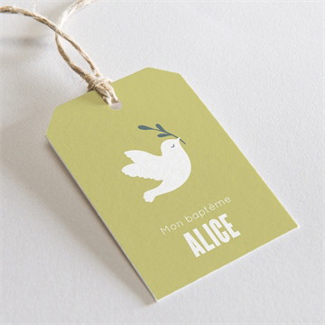 Etiquette baptême colombe d'espérance