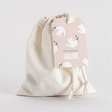 Pochon baptême envolée de colombes