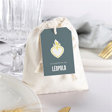 Pochon baptême coeur sacré - Mise en situation