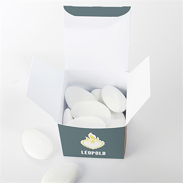 Boîte de dragées baptême coeur sacré - Intérieur de la boîte