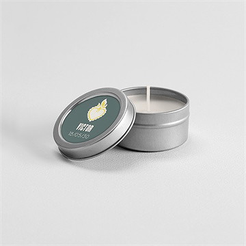 Bougie communion protection argent - Mise en situation