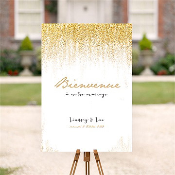 Panneau bienvenue pluie d'or - Mise en situation