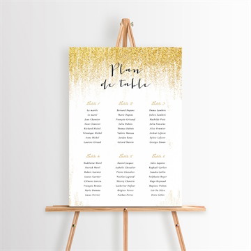 Plan de table mariage pluie d'or