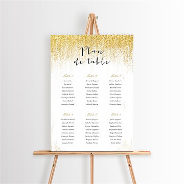 Plan de table mariage pluie d'or