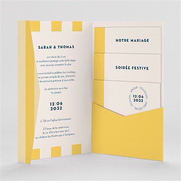 Faire-part mariage amour d'été - Intérieur du faire-part