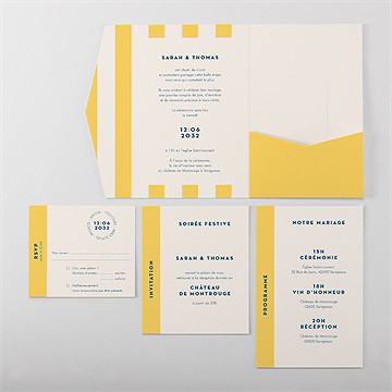 Faire-part mariage amour d'été - Vue d'ensemble intérieur