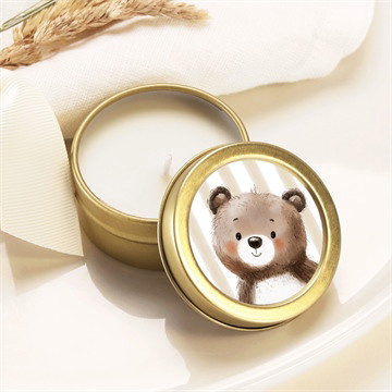 Bougie baptême ours en rayures