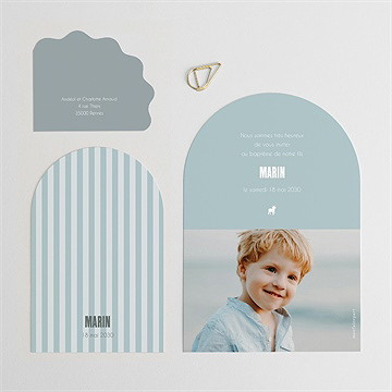 Faire-part de baptême mon berger - Dos du faire-part