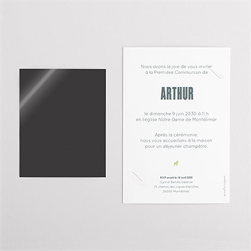 Faire-part communion agneau - Dos du faire-part