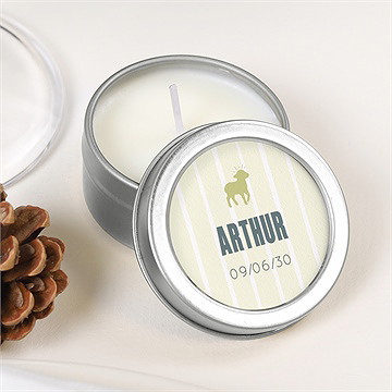 Bougie communion agneau argent