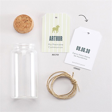 Mignonette communion agneau étiquette - Vue d'ensemble