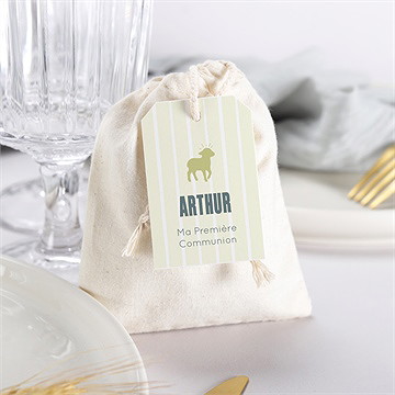 Pochon communion agneau - Mise en situation