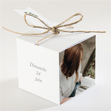 Boîte de dragées profession de foi croix nature - Dos de la boîte