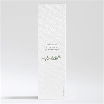 Signet profession de foi croix et feuillage - Dos du signet