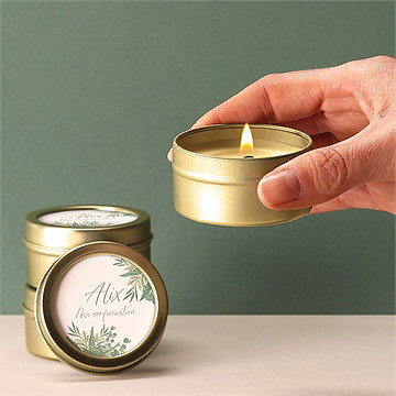 Bougie confirmation reflet d'une croix - Bougie allumée