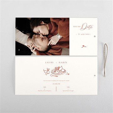 Faire-part mariage a l'italienne pochette duo - Cartes intérieures recto