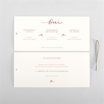 Faire-part mariage a l'italienne pochette duo - Cartes intérieures verso