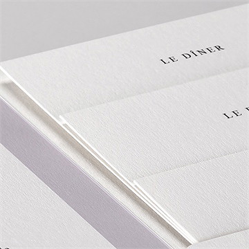 Faire-part mariage lavande pocketfold - Détail du faire-part