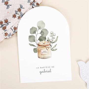 Faire-part de baptême bougie