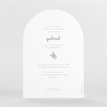 Faire-part de baptême bougie - Dos du faire-part